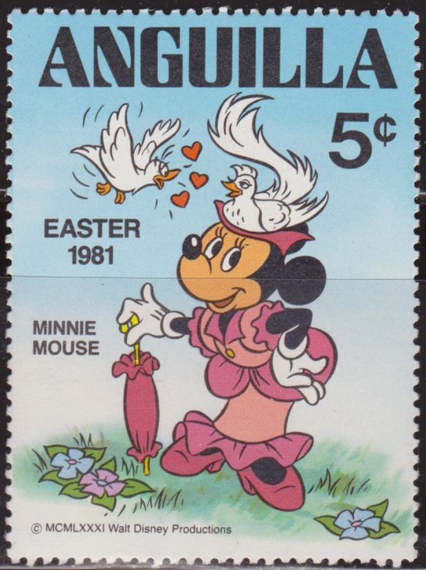 z vendido Anguilla 1981 Scott 437 Sello ** Walt Disney Easter Minnie Mouse 5c